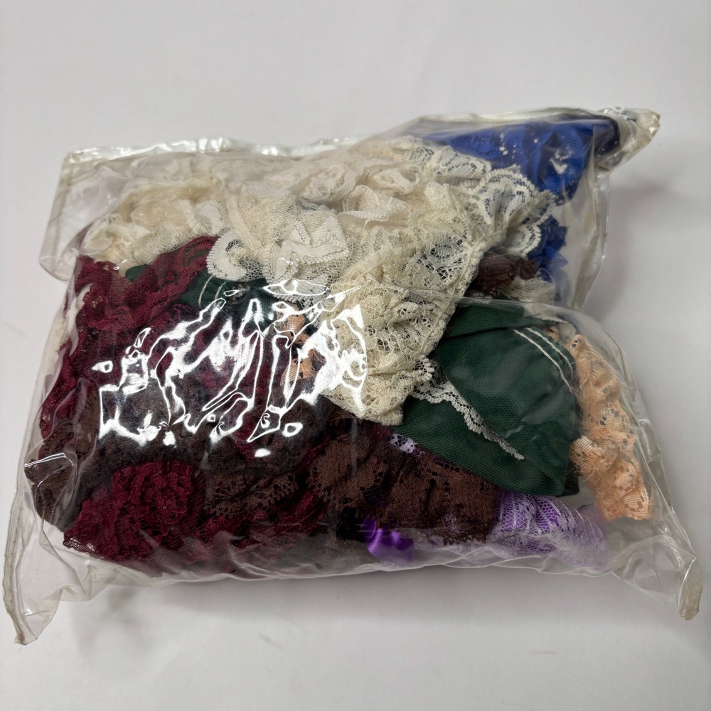 Vintage Mixed Lace Trim Remnants Scrap Lot Crafting Sewing‎ Junk Journal 8.4oz